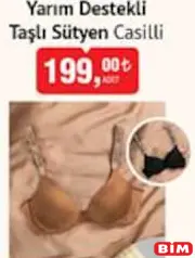 CASİLİ YARIM DESTEKLİ TAŞLI SÜTYEN